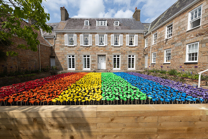 glowing meadow of 3D printed flowers by stuart semple takes over jersey zoo in the UK