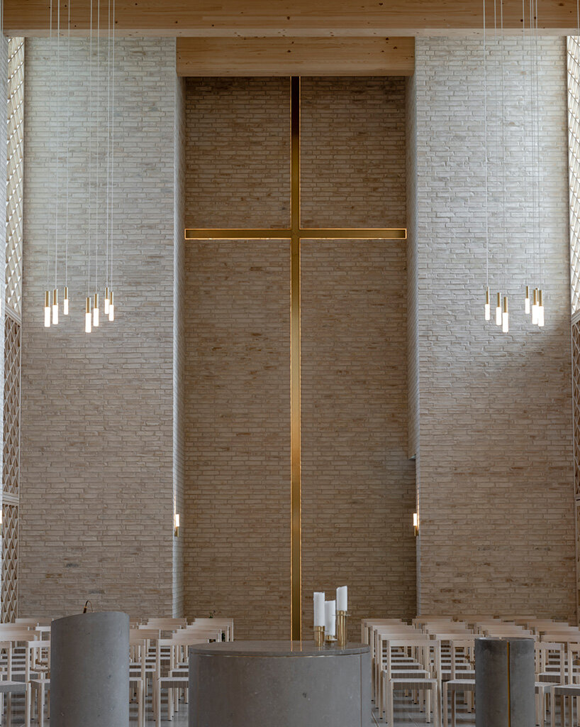 henning larsen builds brick-clad church in denmark as open pavilion for gathering