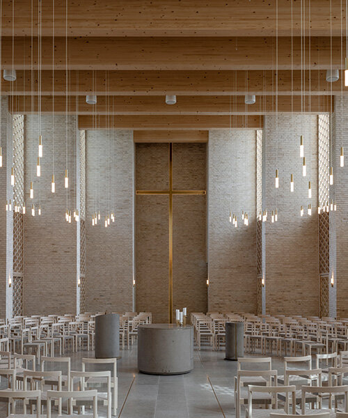 henning larsen builds brick-clad church in denmark as open pavilion for gathering