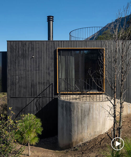 wooden shell wraps eco cabins by S-AR framing mexican valley views
