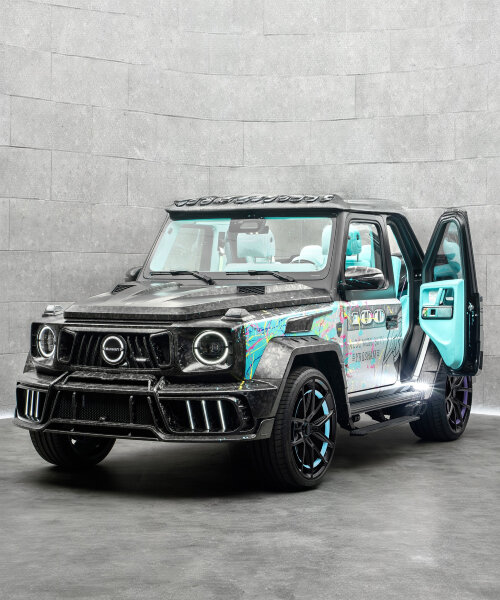 mansory reveals monopoly-painted mercedes G-class with vibrant aqua blue interiors