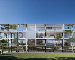 georges batzios architects proposes planted scaffolding for office building in athens