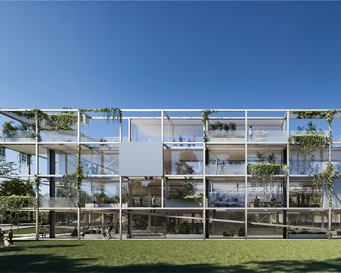georges batzios architects proposes planted scaffolding for office building in athens