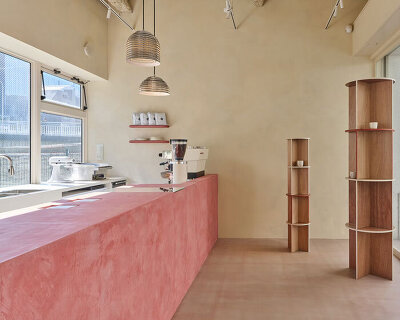 mino ware tiles add texture and color to heys café interior by BREND in osaka