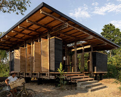 permeable teak bakery by natura futura doubles as women-led learning space in ecuador