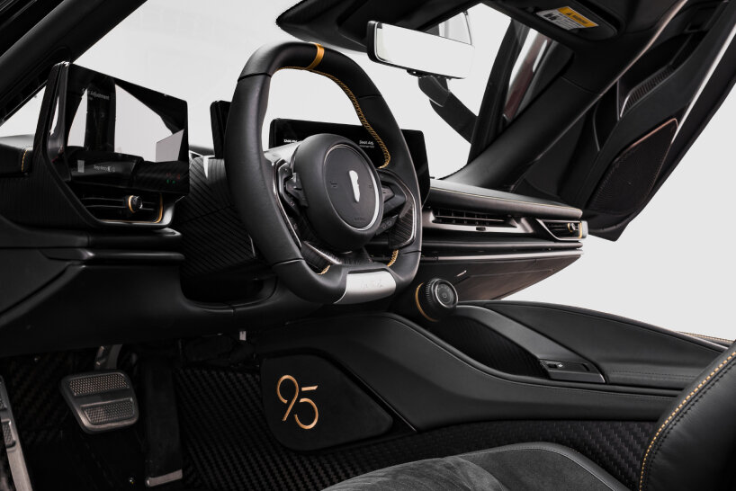 the cabin swings between two colors: gold and black