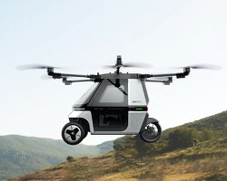 rider in the sky: kuickwheel releases flying tricycle that can hover on its own