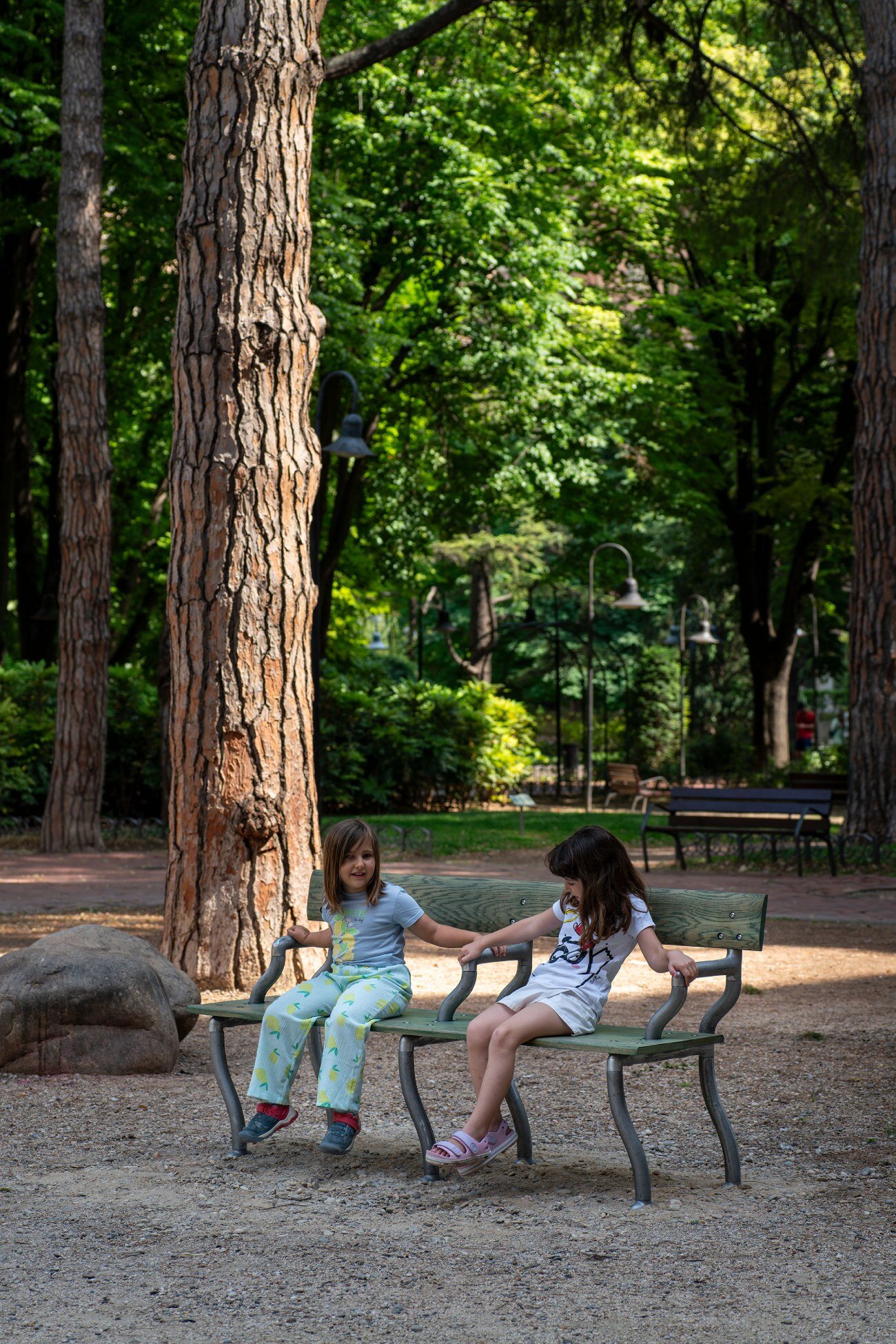 soft baroque's kinetic bench in a plaza in spain sways and twists when you sit on it