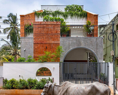 stepped terraces carry memory across generations in D.L.E.A.'s indian residence