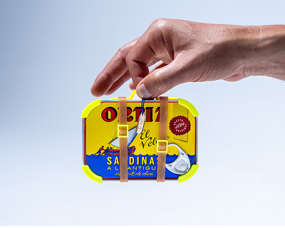 studio knob transforms iconic ortiz sardine cans into tiny sculptural suitcases