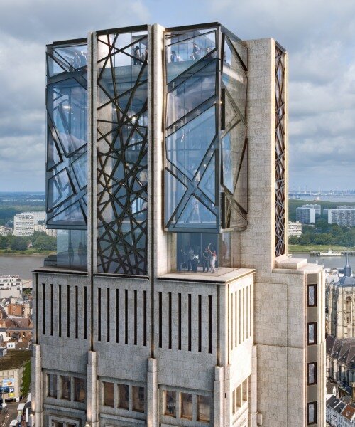 studio libeskind crowns art deco boerentoren tower with observatory overlooking antwerp