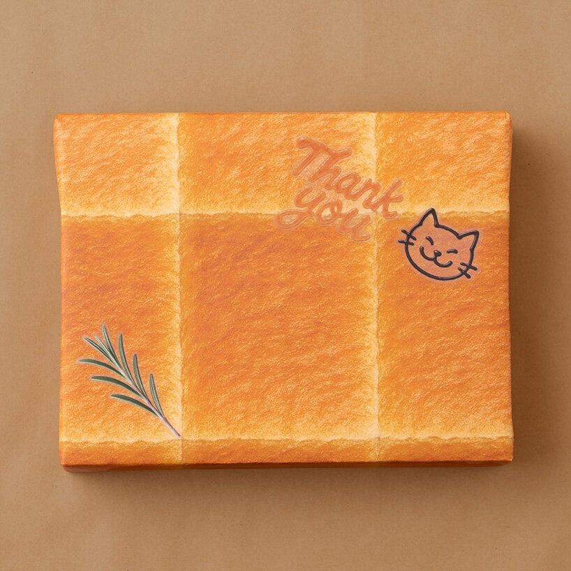 wrapping paper by tsujio ippei makes gifts look like fresh buns straight from the oven