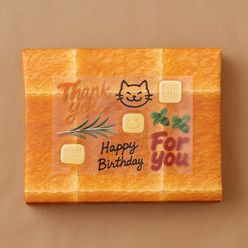 wrapping paper by tsujio ippei makes gifts look like fresh buns straight from the oven