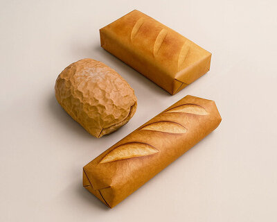 wrapping paper by tsujio ippei makes gifts look like fresh buns straight from the oven