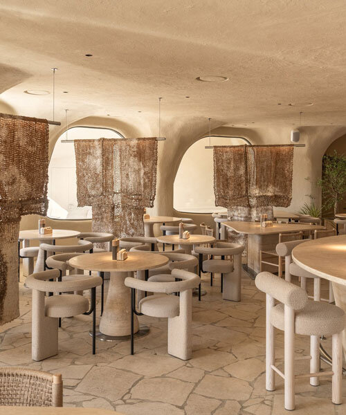 recycled and bio-based materials shape mushroom-inspired restaurant interior by YOD group