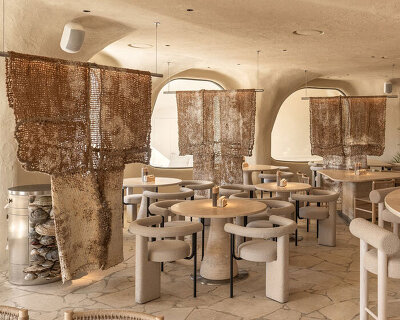 recycled and bio-based materials shape mushroom-inspired restaurant interior by YOD group