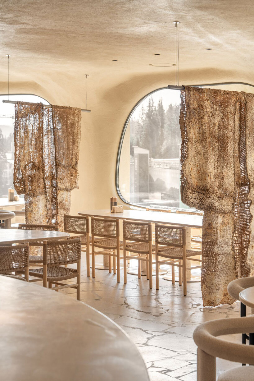 recycled and bio-based materials shape mushroom-inspired restaurant interior by YOD group
