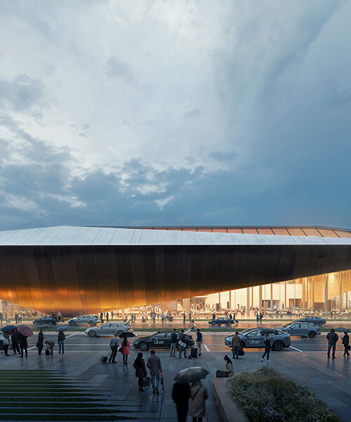 ZHA to design new arrivals terminal at lithuania's vilnius airport with pleated timber roof