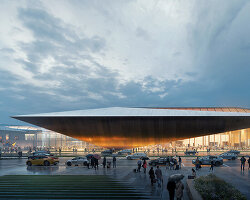 ZHA to design new arrivals terminal at lithuania's vilnius airport with pleated timber roof