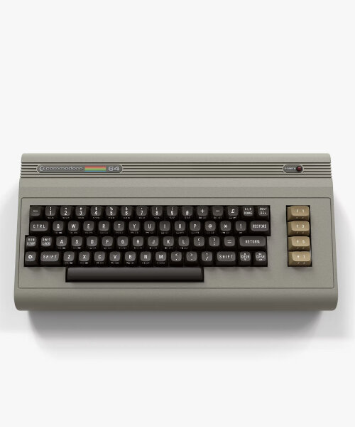 1980s commodore 64 computer returns in retro beige and with game-reactive glowing LEDs