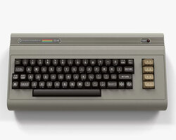 1980s commodore 64 computer returns in retro beige and with game-reactive glowing LEDs