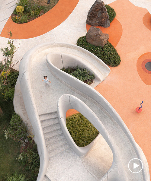 3D printed concrete caves resemble stone formations in chinese playground by XISUI design