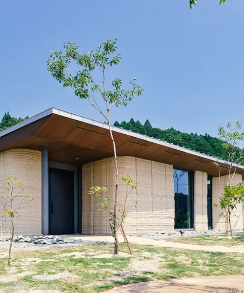 lib work's 3D printed, biodegradable house in japan is made entirely from earth and lime