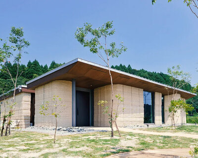 lib work's 3D printed, biodegradable house in japan is made entirely from earth and lime