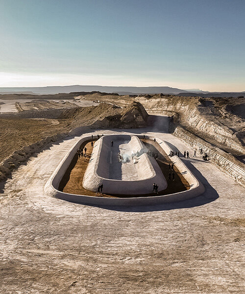 adidas references desert land art with running track built near remote new mexico mine