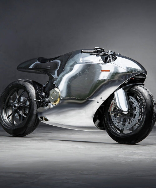 bandit9 wraps entire ducati 821 motorcycle with polished aluminum for reflective body