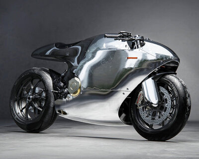 bandit9 wraps entire ducati 821 motorcycle with polished aluminum for reflective body