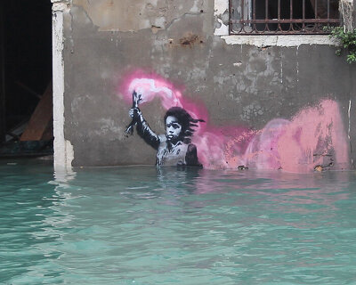 banksy mural removed for restoration as zaha hadid architects revives venetian palazzo