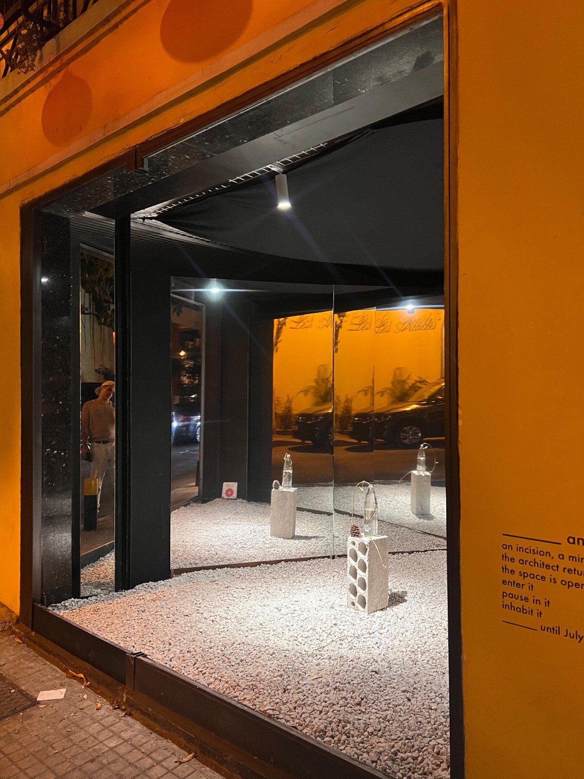 etienne bastormagi's mirrored incision opens beirut streetfront to spontaneous encounters
