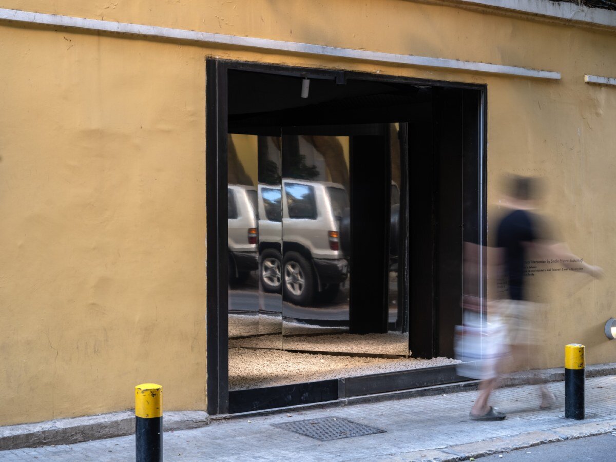 etienne bastormagi's mirrored incision opens beirut streetfront to spontaneous encounters