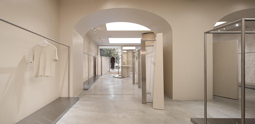 between the walls preserves shell rock from soviet past at sculptural showroom in kyiv