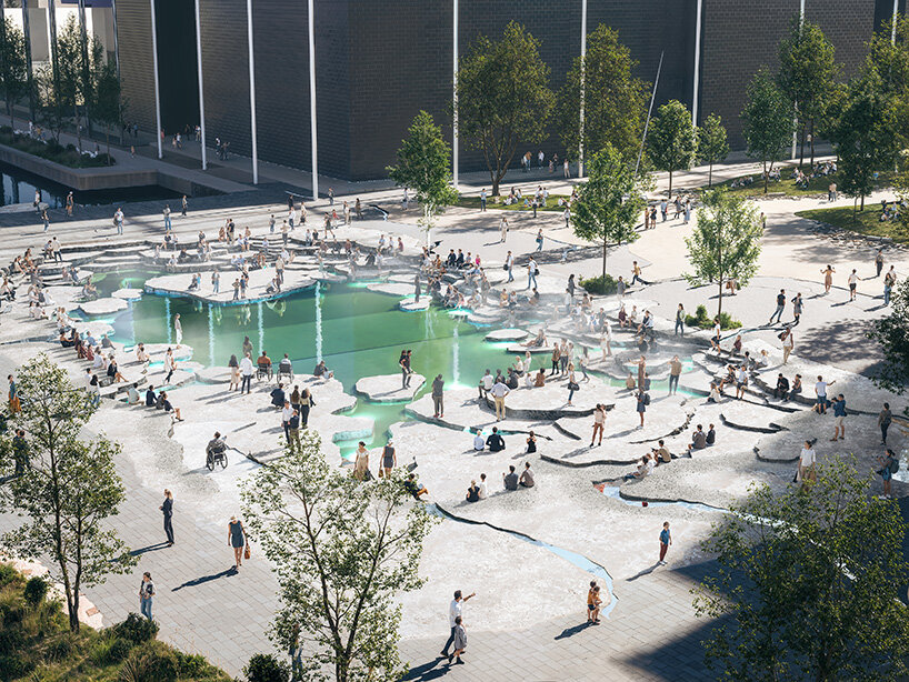 BIG to reactivate three copenhagen plazas with cracked terrain of water, light and greenery