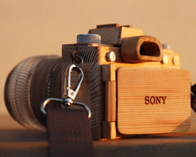 what would new cameras such as sony alpha 7R look like if they were made of wood, again?