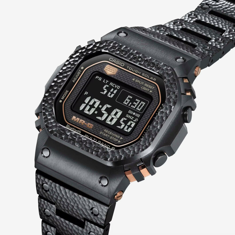 casio uses hammering technique to create titanium MR-G watch