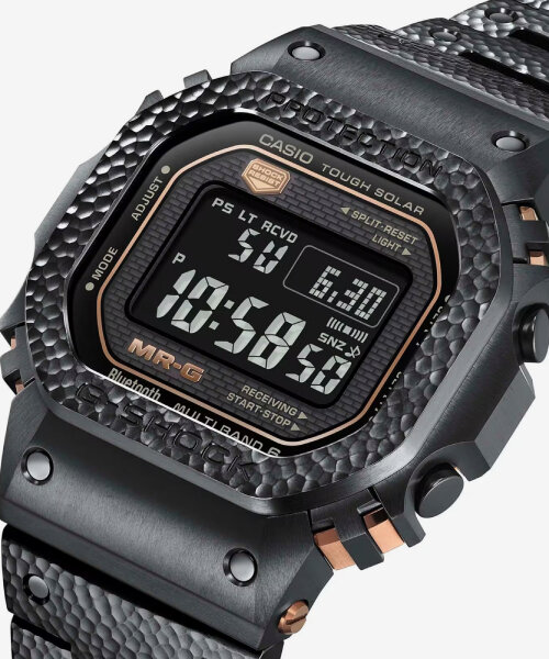 casio uses hammering technique to create titanium MR-G watch