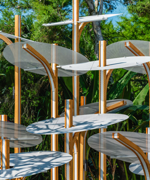 modular lighting installation by cheng tsung feng evokes vertical clustered plant colonies