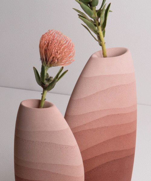 karim+elias give desert sand new form with luminous wall lamps and sculptural vases