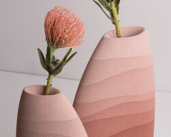 karim+elias give desert sand new form with luminous wall lamps and sculptural vases