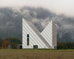 interlocking volumes define barozzi veiga's dynafit HQ in the bavarian alps