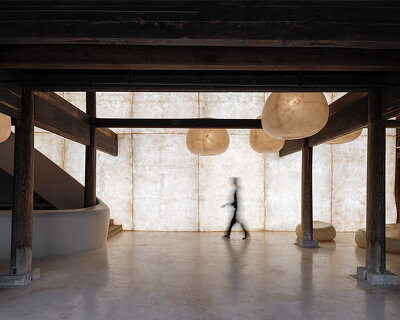 embroidery-inspired pleated wall anchors adaptive reuse of tai-silk courtyard in china