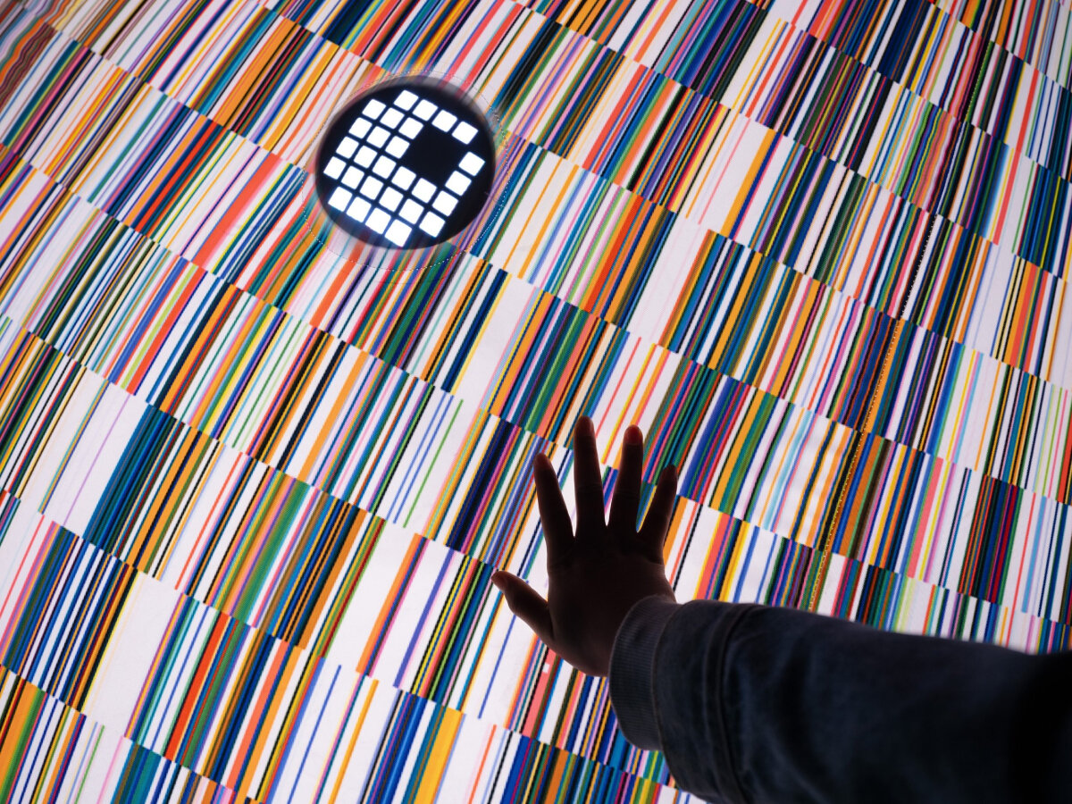 ENESS' glowing, interactive AI oracles question digital futures near new zealand mountains