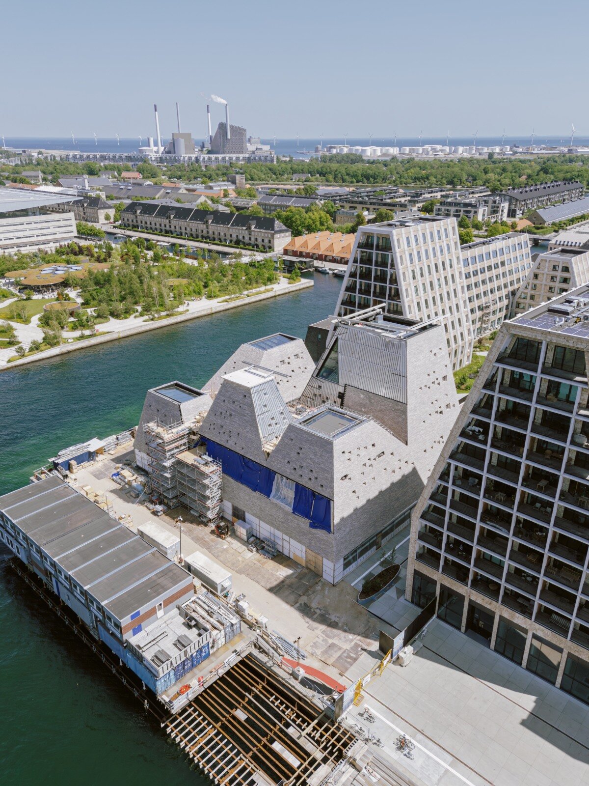 francisco tirado captures progress on kengo kuma's pyramidal culture center in copenhagen