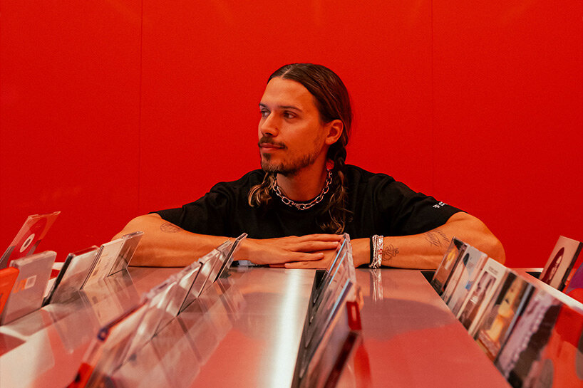 harry nuriev remixes CDs, rave culture and steel into a pop-up sound installation in berlin