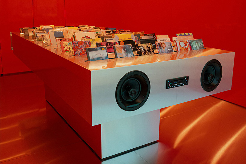 harry nuriev remixes CDs, rave culture and steel into a pop-up sound installation in berlin