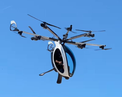 hybrid electric airscooter takes off as single-seater VTOL for solo travelers and flyers