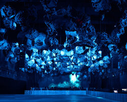 ice caves, plant cells and hexagons inspire stage designs of time warp techno music festival